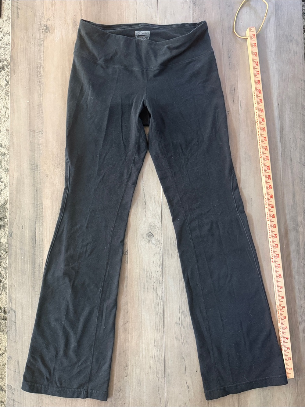 Women’s Aneka M Black Flared Yoga Pants cotton soft casual workout work legging